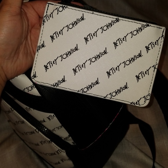 Betsey Johnson Logo Bone and Black Backpack - Picture 3 of 6